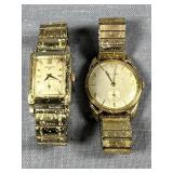 (2) Gold Filled Watches Bulova & 21 Jewel Gruen