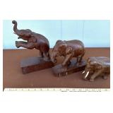 Vintage Carved Elephants Early Lot