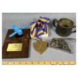 Group of Vintage Collectors Items Bronze Medal,
