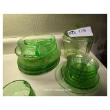 GREEN DEPRESSION GLASS ITEMS