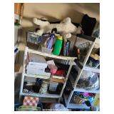 PLASTIC SHELF AND ALL CONTENTS