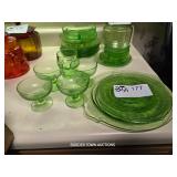 GREEN DEPRESSION GLASS ITEMS