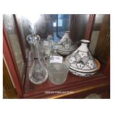 WATERFORD DECANTER/ MOROCCAN SERVING TANGINE +