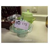 GREEN DEPRESSION GLASS ITEMS