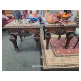 TWO STONE TOP END TABLES