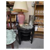 LAMP, TABLE AND CHAIR