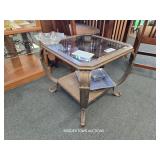 GLASS TOP END TABLE