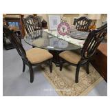 GLASS TOP TABLE AND CHAIRS