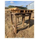 WINDSHIELD GLASS AND STEEL TABLE