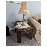 TABLE, LAMP AND MIRROR