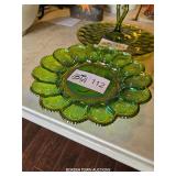 DEPRESSION GLASS EGG PLATE