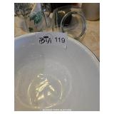 VINTAGE BUTTER MOLD, ENAMEL WASH PAN, ETC.