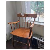 NICE WOOD CHAIR,  STAINED GLASS, HOME D?COR