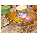 CARNIVAL GLASS FOOTED BOWL