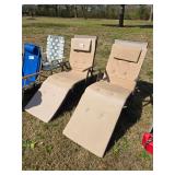 PAIR OF OUTDOOR  LOUNGE CHAIRS