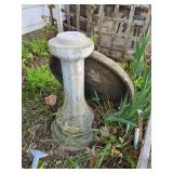 CONCRETE BIRD BATH AND MISC. YARD D?COR