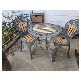 METAL PATIO TABLE AND CHAIRS