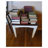 TABLE AND ASSORTED BOOKS
