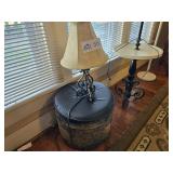 LAMP AND OTTOMAN