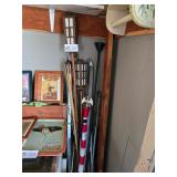 GROUP OF YARD TORCHES, ETC.