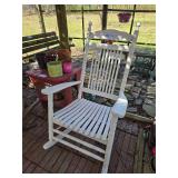 WOOD ROCKING CHAIR & PLANTERS