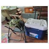 ICE CHEST, CAMP CHAIRS