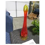 LE SMITH AMBERINAL SWUNG VASE