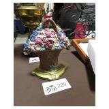 CAST IRON FLORAL BASKET DOOR STOP