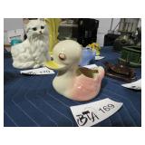 VINTAGE SHAWNEED POTTERY DUCK PLANTER