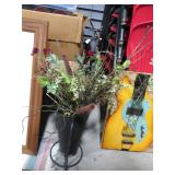 SILK FLOWR ARRANGEMENT IN METAL PLANTER