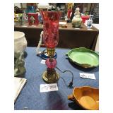 CRANBERRY GLASS LAMP