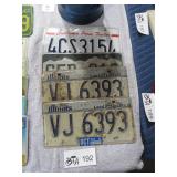 GROUP OF RAISED LETTER LICENSE PLATES