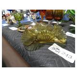 MID CENTURY FLOWING AMBER GLASS