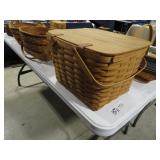 LONGABERGER PICNIC BASKET W/ LEATHER HINGES