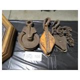 VINTAGE CAST IRON PULLEYS