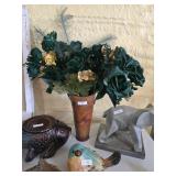 Metal Vase with Florals