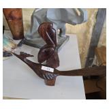 Wood Carved Pelican & Roadrunner