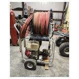 PRESSURE WASHER WITH HOSE AND REEL