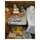 SMALL TABLE AND MISC. ITEMS