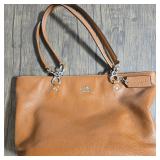 Coach Pebbled Leather Shoulder bag, Tan