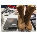 UGG Tan Suede Sheepskin Boots and Care Kit