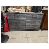 Six-Drawer Dresser in Grey Wood Grain Finish