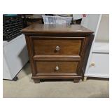 Two-Drawer Wooden Nightstand
