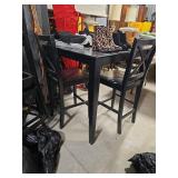 Black Wooden Pub Table & chairs