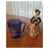 Shirley Temple Blue Glass & Japan Ceramic Figurine