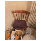 Wooden Spindle Back Chair with Heart Cutout
