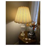 Cut Glass Table Lamp/ Compact Radio and other item