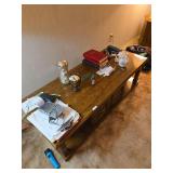 Vintage Wooden Coffee Table with Dual Cabinets