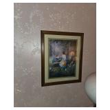 Vintage Floral Hand-Painted Glass Table Lamp