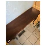 Traditional Scalloped Edge Dark Wood Console Table